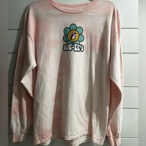 Bucees Pink Tie Dye Be Kind Long Sleeve Tshirt Womens Size L